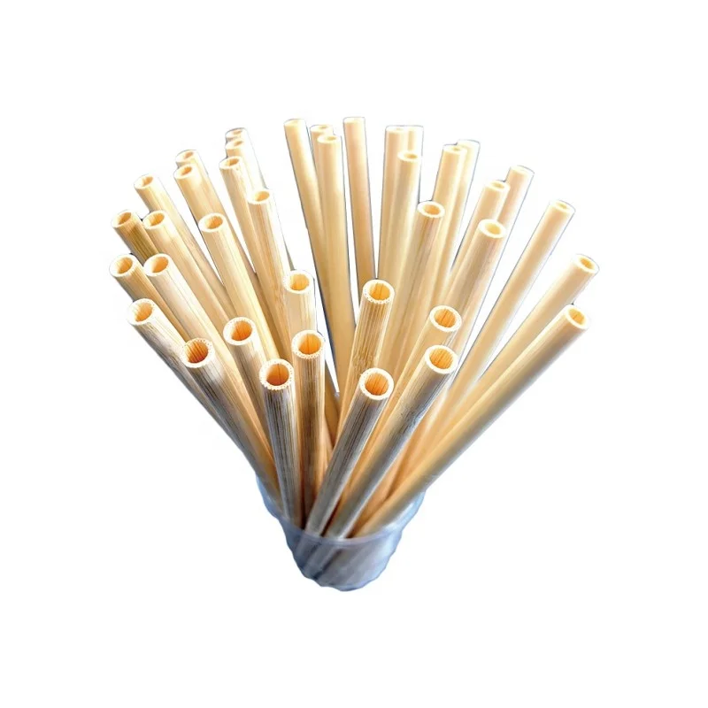 Amazon Top Seller Customized Free Laser Logo Reusable Biodegradable Bamboo Straw Drinking