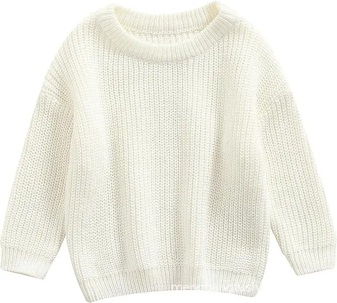 Solid Unisex Chunky Kids Children Knitwear Sweater Knitting Newborn Baby Sweater for Boys and Girls