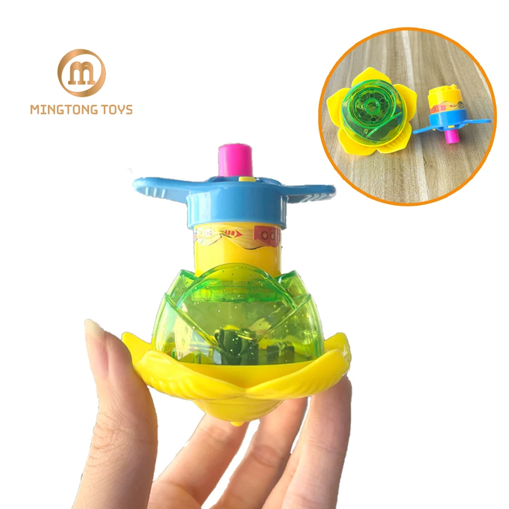 Custom Kids Plastic Glowing Led Dreidel Gyro Flashing Lightning Wind Up Spinning Top Toy