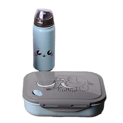 Детский пластиковый Ланч-бокс Bento с мультяшным дизайном, с комплектом бутылок для воды и безопасным пластиковым контейнером для еды