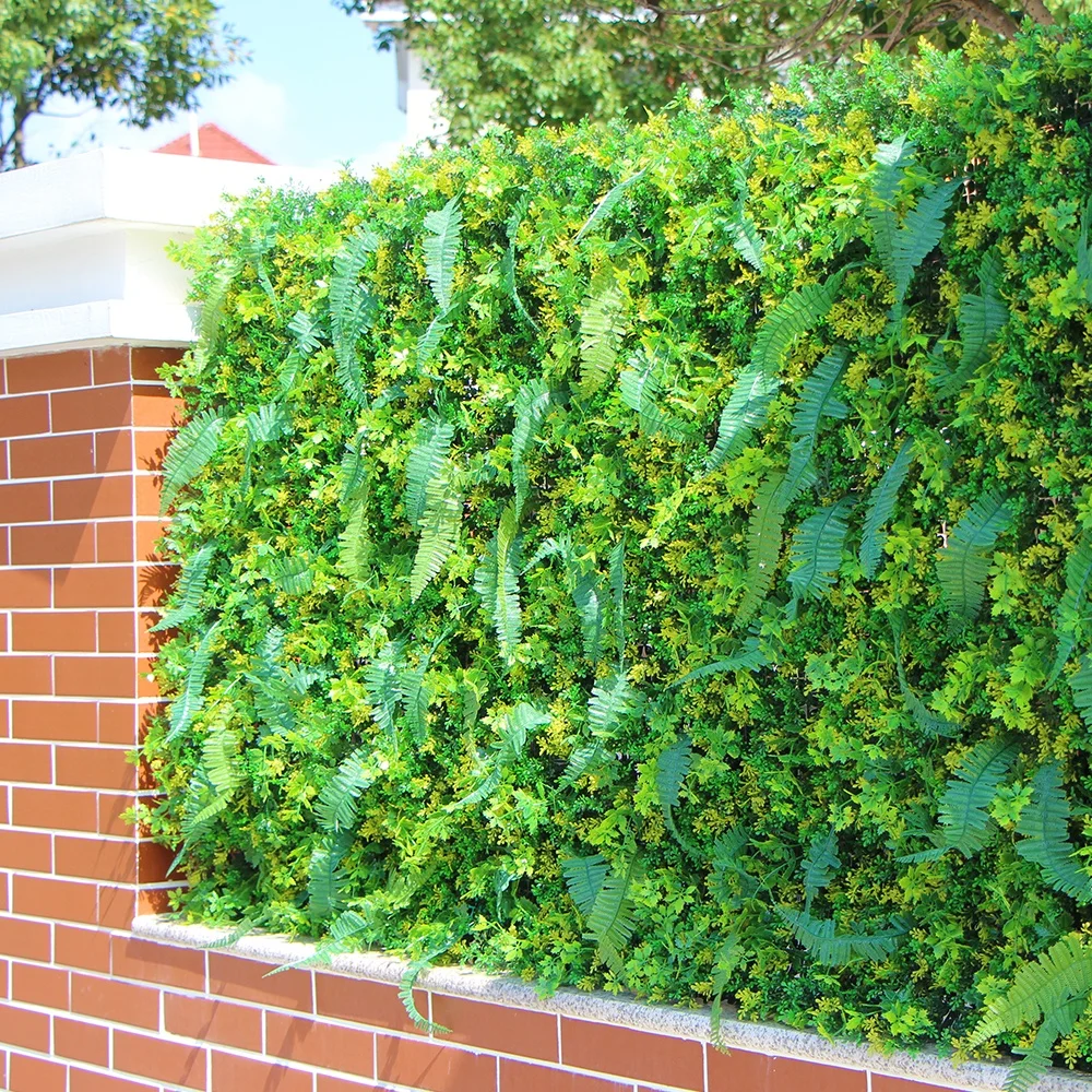 Wholesale PE synthetic fence green wall artificial boxwood hedge for decoration