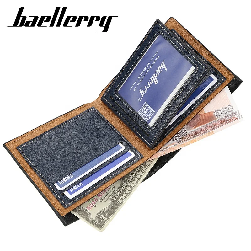 Baellerry Vintage Crocodile Pattern Card Wallet Simple Male Short Purse
