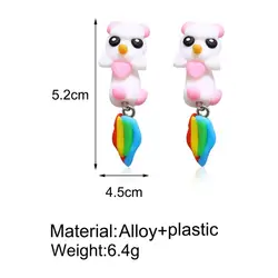 Colorful unicorn soft ceramic earrings creative cute cartoon animal earrings Fast delivery