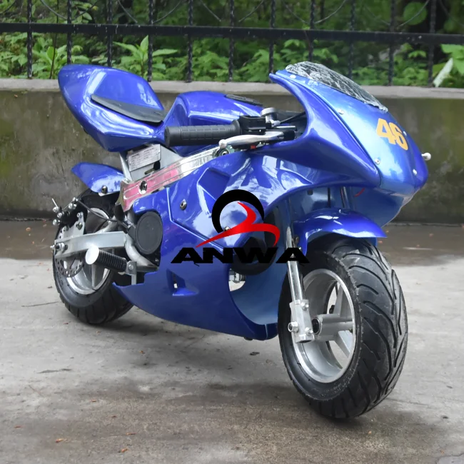 Kids Pocket Bike 49CC 2 Stroke Easy Pull Start Mini Bike Racing for Children Kids Motorbike Training Small Riders Game