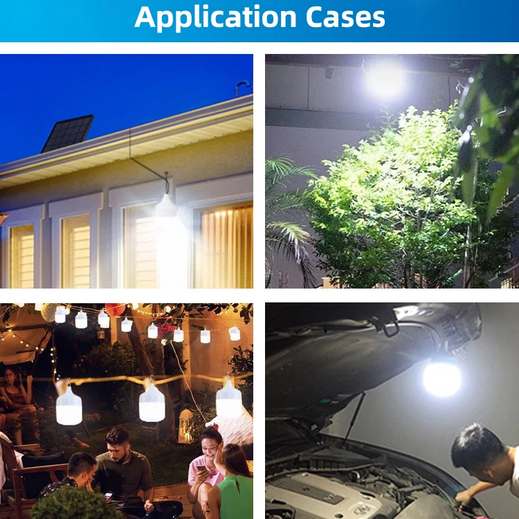 New Arrival Outdoor Portable Camping Lamp Solar Rechargeable light Emergency Led Bulb