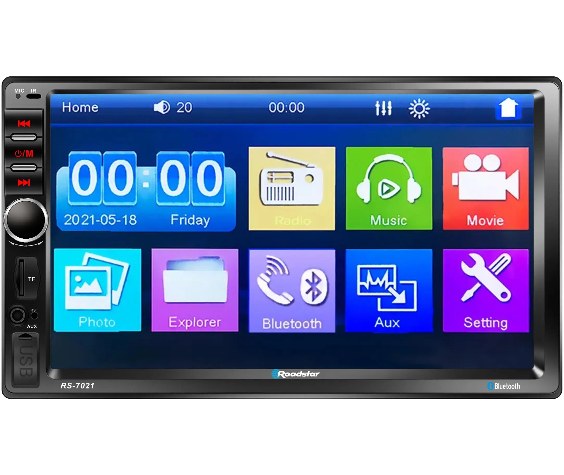 Double Din 7 inch Universal Car MP5 Player With Android Auto I Carplay Rs-7021