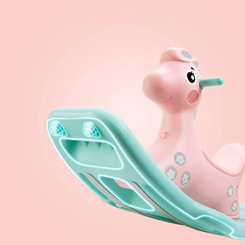 
2020 Best Selling Pink Plastic Rocking Horse Toy Kids Ride On Toys 