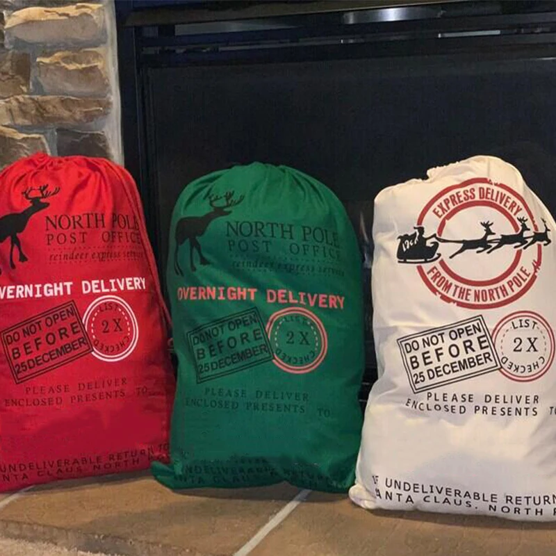 Wholesale custom printing christmas gift festival souvenir cotton canvas fabric shopping tote gift bag for kids ladies