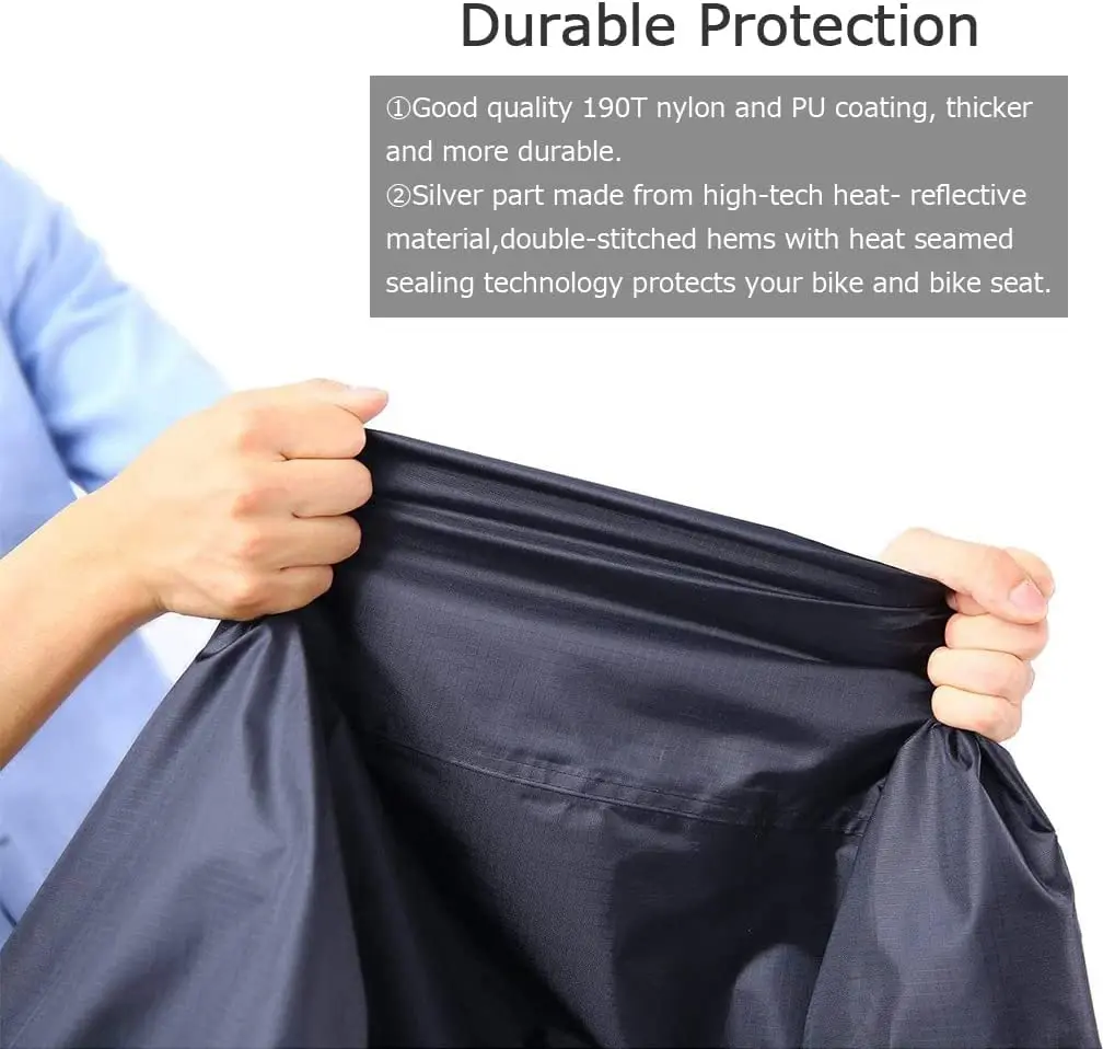 silver color 420D Bicycle cover Waterproof Outdoor Heavy Duty Ripstop Material Transport Comprehensive Protection Bike Cover