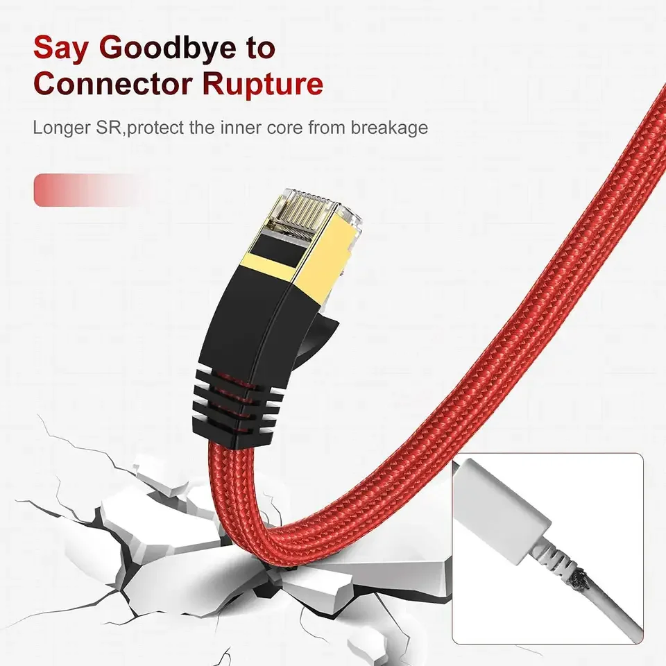 Factory Price 10 Gbps Nylon Cable Network Customized 1M 3M RJ45 Data Transfer Ethernet Cables