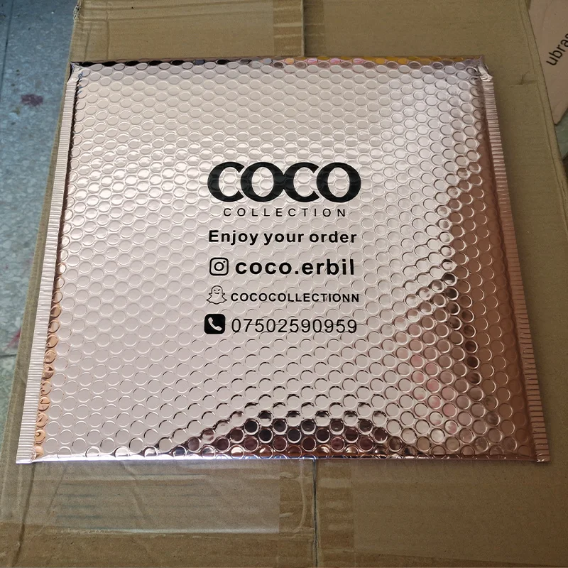 OEM Stock Eco-friendly Customize Black Pink Mailer Strong Adhesive Air Bags Packing Mailing Tear Proof Bubble Padded Envelopes