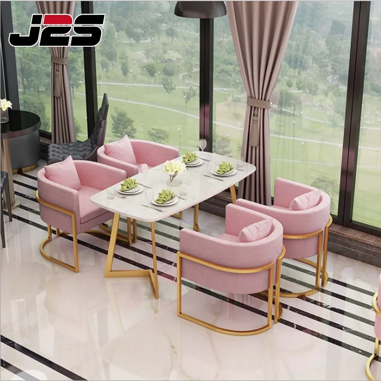 Light luxury velvet coffee shop living room lounge bar furniture booth sofas chairs and tables sets