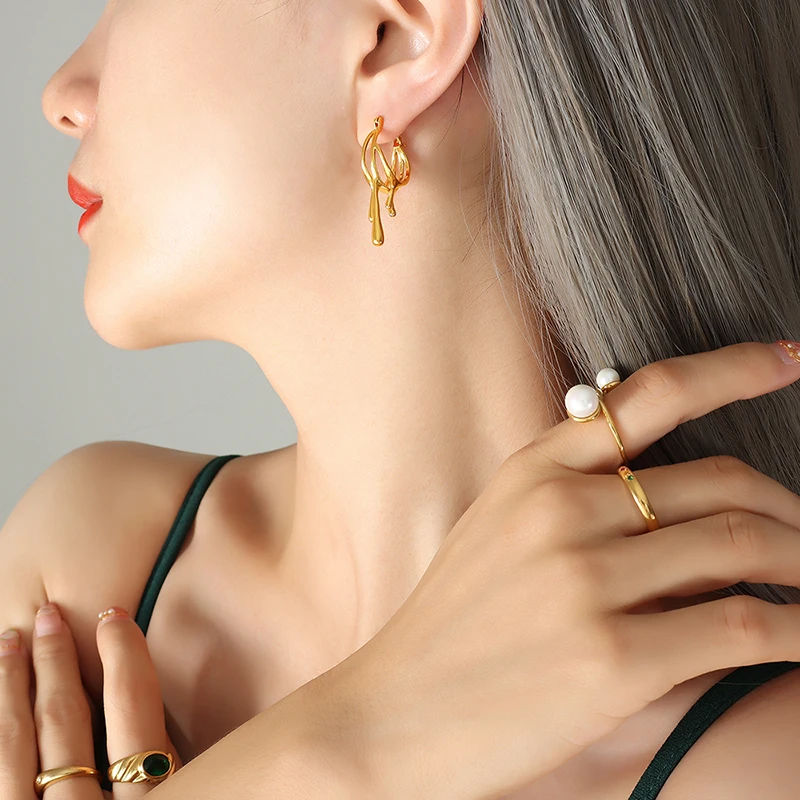 luxury women copper hypoallergenic earrings surgical steel earrings