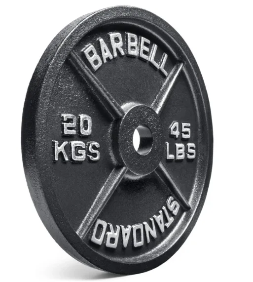 Wholesale fitness gym equipment durable cast iron barbell kg lbs weight plate