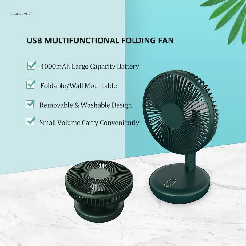 Wall-mounted Foldable Table Model Fan Portable Ventilation Air Multifunctional Folding Fan Mini Desktop  Usb fan