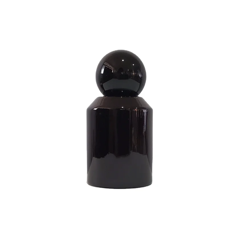 New design Black 30ml Perfume Glass Bottle with Ball-shaped Lid
