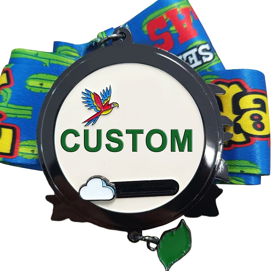 Promotional Virtual Running Epoxy Korea Pvc Qatar Aluminum Jiu-Jitsu Badge Dragon Boat Crystal Custom Enamel Medal