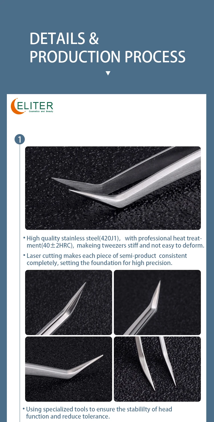ELITER Hot Sell 0/80/90 Degree In Stock Russian Lashes Tweezers The Lash Professional Tweezers Tweezers Volume