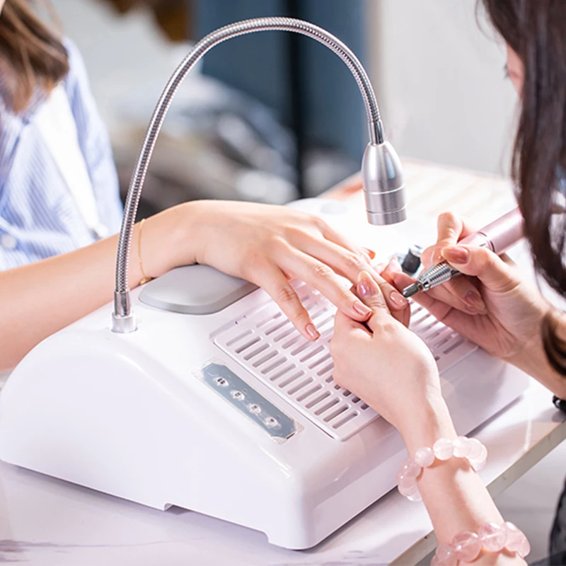 96w Electric 5 in 1 Nail Vacuum Dust Collector Nail Salon Machine Art Lamp Manicure Drill Handpiece