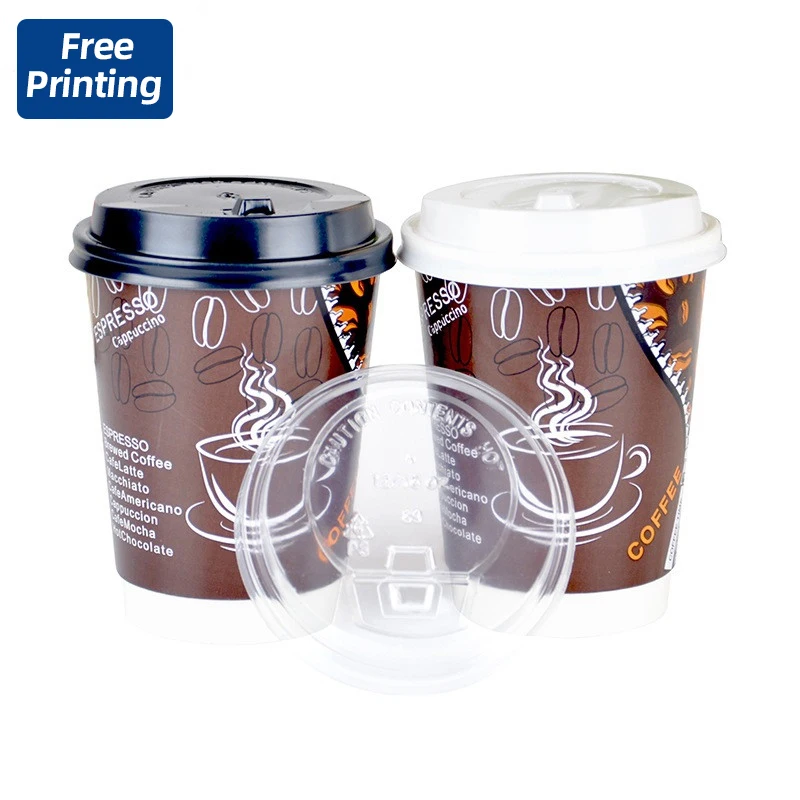 Customized Logo Design Disposable Printed Paper Single Wall Coffee Cups Eco Friendly Free Sample  Paper Cups