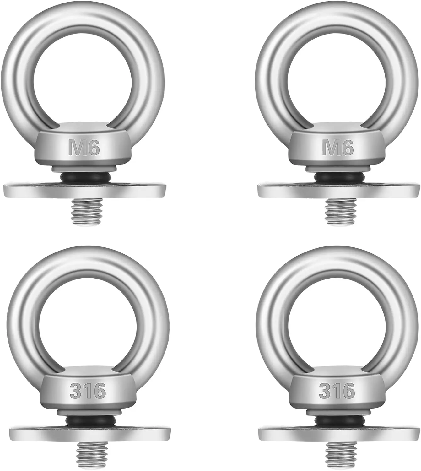 Stainless Steel Kayak Track Mount M5 M6 Bolt Nut Washer Tie Down Eyelet Kayak