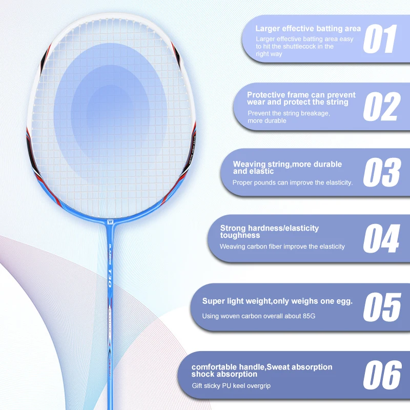 Cheap Factory Price carbon fiber badminton racket OEM  good quality superior Anti wear protective string badminon racquet