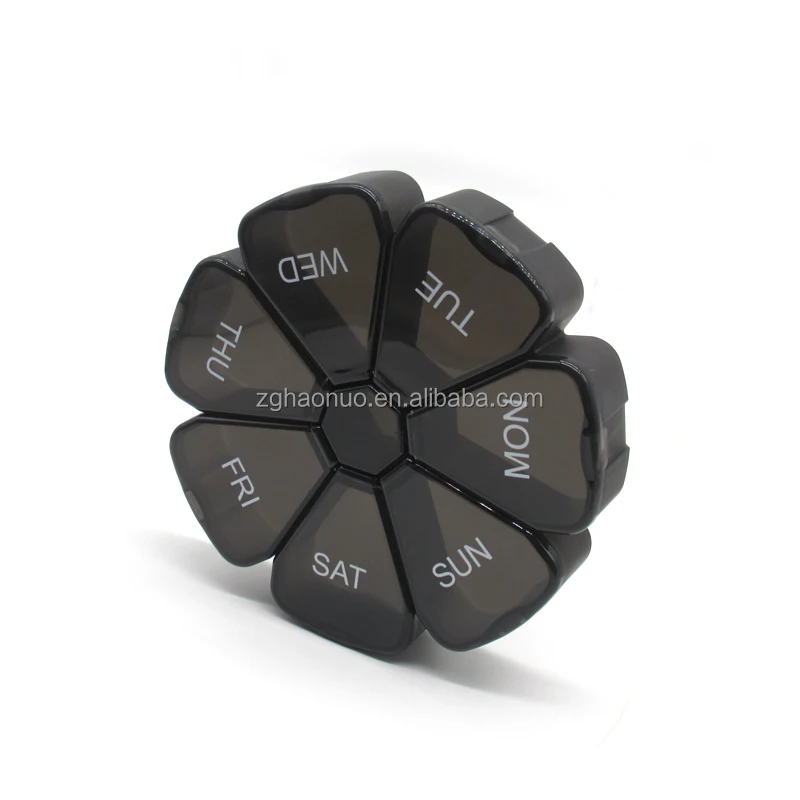 factory price weekly 7 days  pill organizer  colorful pill box for a week  petal-shaped smart  pill / medicine box