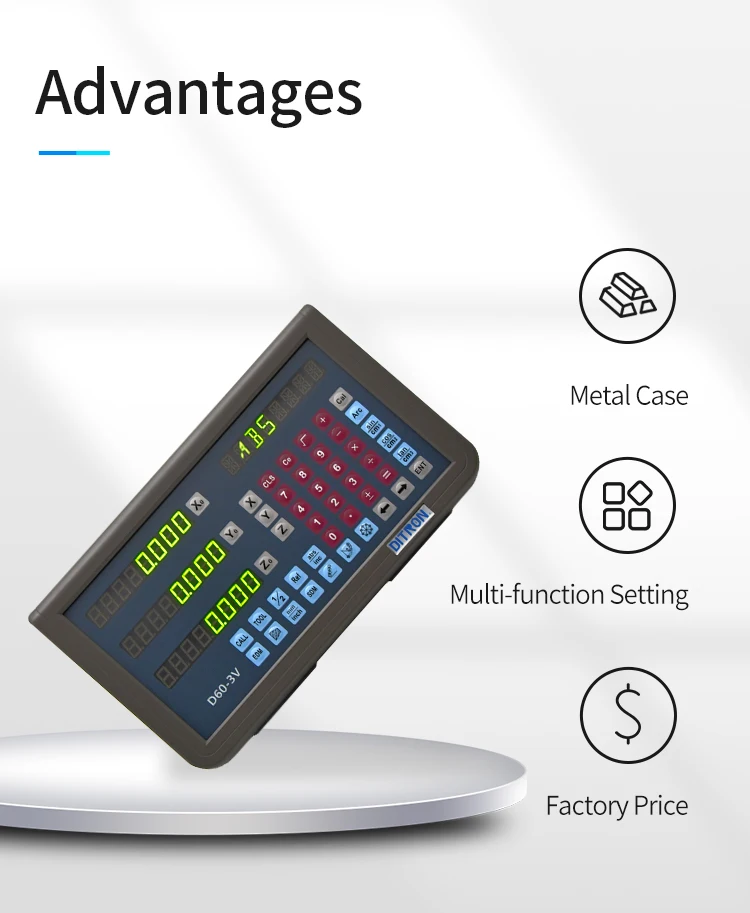 DRO Lathe Machine Ditron 2 or 3 Axis Digital Readout System with High Accuracy Linear Scale
