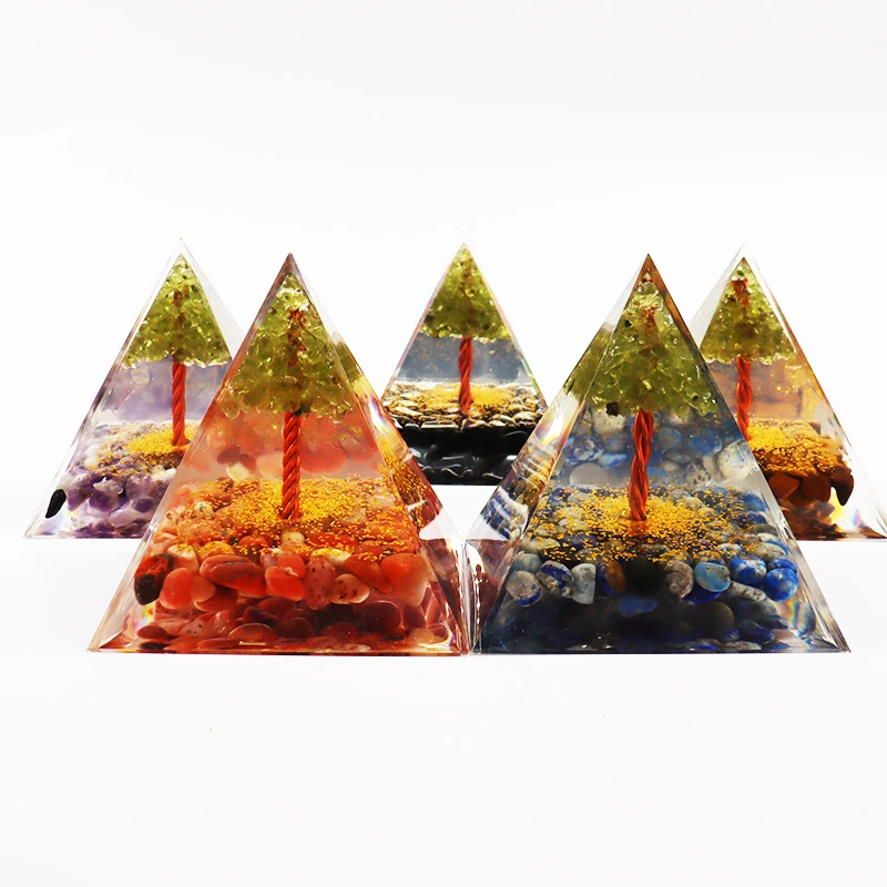 Генератор энергии, пирамида оргона, аметист, перидот, исцеление, природный кристалл, дерево жизни, генератор оргонита, пирамида, инструмент для медитации