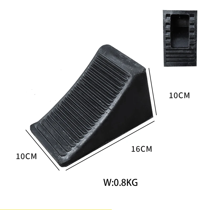Automotive Solid Rubber Heavy Duty Black Wheel Chock For Car Parking