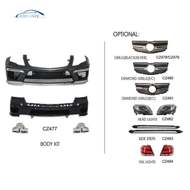 HOT SELLING BODY KIT FOR MERCEDES BENZ 2013-2015 GLK X204 AMG FRONT AND REAR BUMPER GRILLE