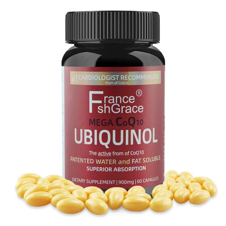 60 капсул MEGA CoQ10 ubiquinol запатентованный водорастворимый и жирорастворимый превосходное поглощение пищевой добавки Q10 softgel