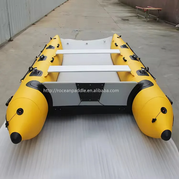 Inflatable Cataraft Boat Whitewater Cat Raft Catamaran Boat Yellow Pontoon Boat