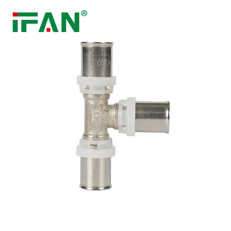 IFAN Factory Direct 16mm 32mm PEX AL PEX Fitting Reduced TEE Brass Press Fitting