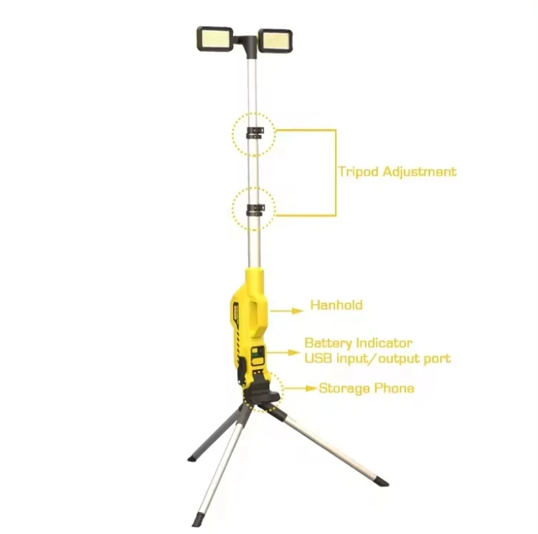 LED Working light Mobile lighting Rechargeable  with Fold able triangle bracket