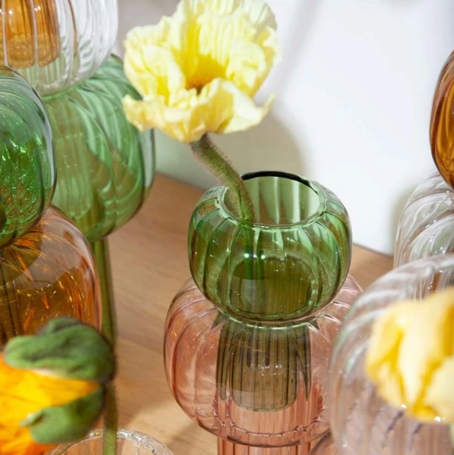 Custom Stackable Glass Vases Decor Flower Vases for Home Decor Desk Decoration Glass Vase