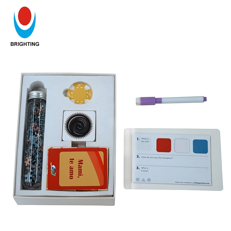 Colorful Educational Wood Gift Family Kids Marker Pens Pencil Cards Timer Sticky Note Puzzles Components Toys School Board Game