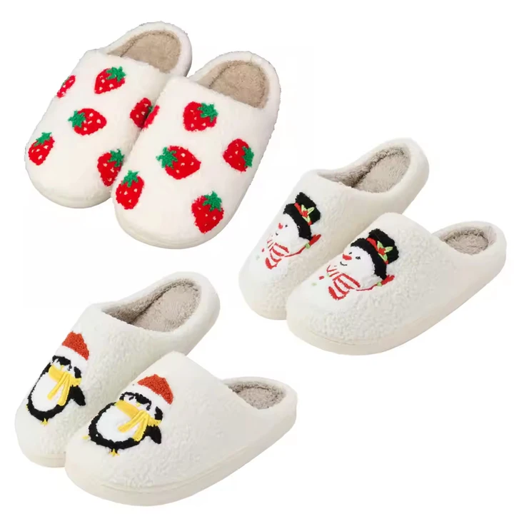 Wholesale Cute Falala slippers Custom Face Slipper Pattern Slides Ladies Winter Indoor Flat Warm Happy Face Slippers