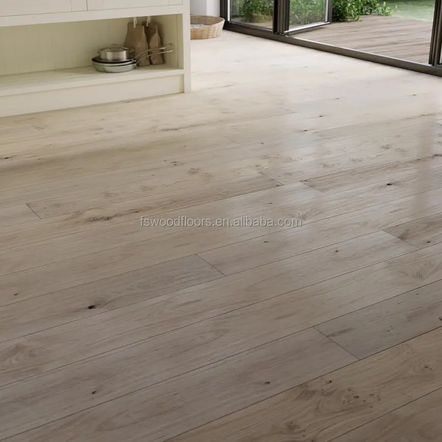 Bleached white oak engineered wood flooring