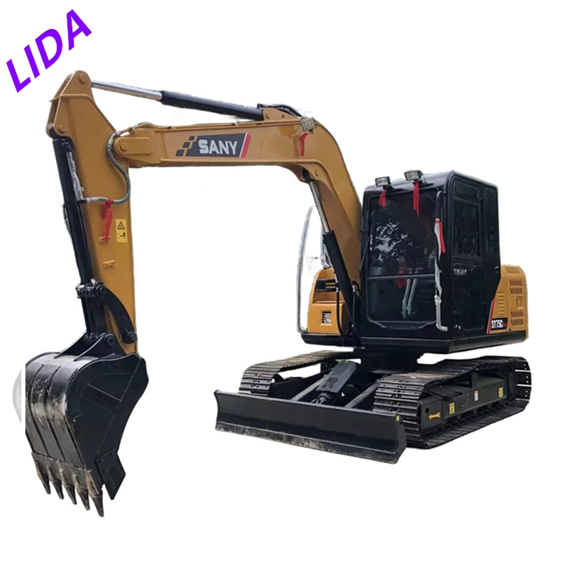 Multi-functional small construction machinery Buy SANY SY75 crawler used excavator 7 tons SY75C mini farm Second hand digger