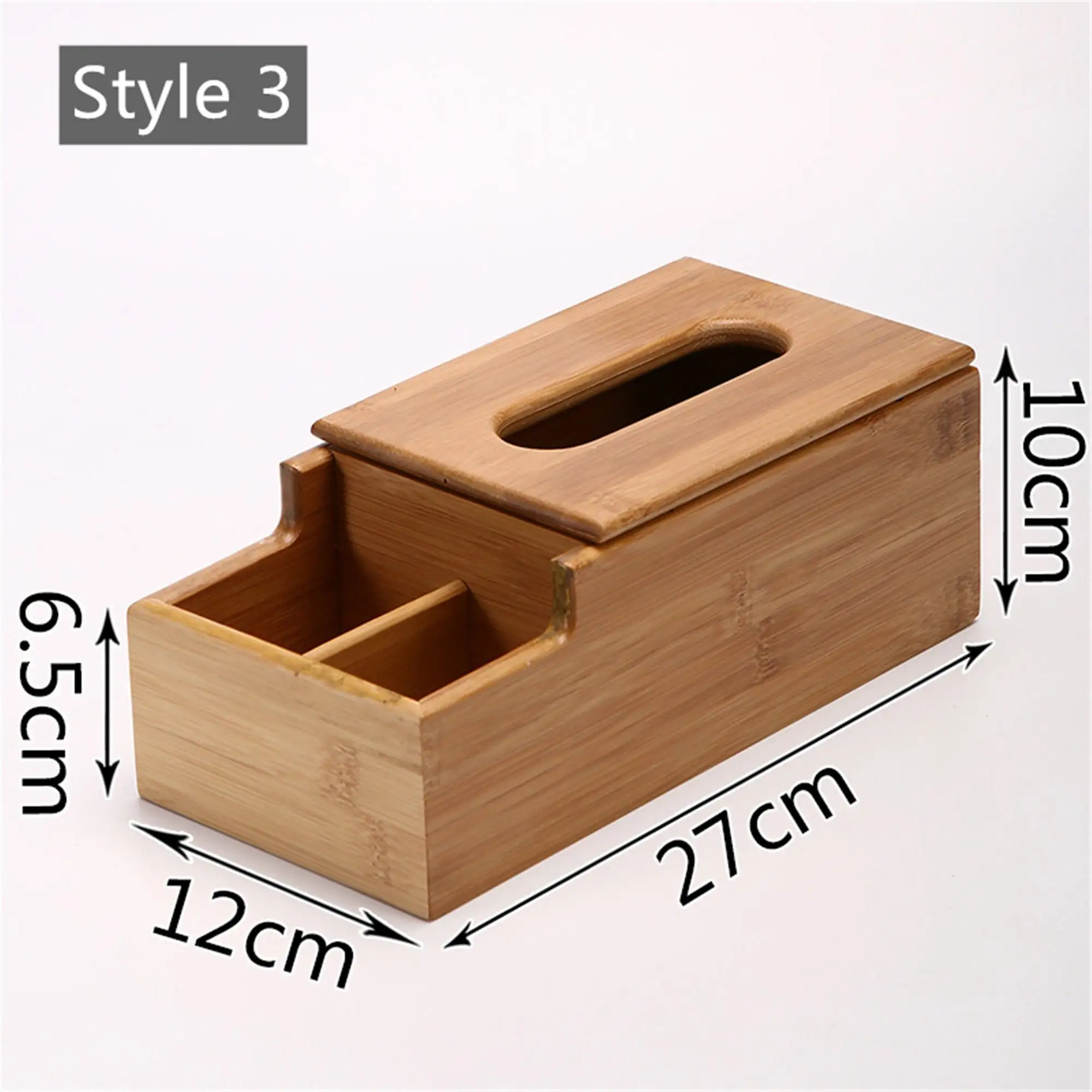 Customized luxury desktop organizer tissue box  container bamboo rectangular napkin holder