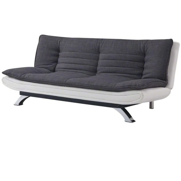 Comfortable duck grey charcoal fabric 3 seater folding sofa bed