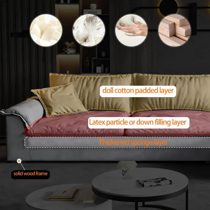 Best new products sofa super large sitting wide living room size combination sofa modern Italian luxury sofa set