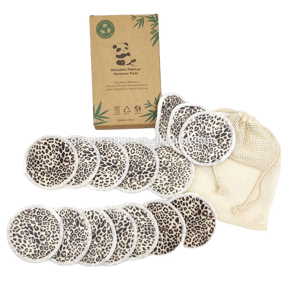 Eco-Friendly Zero Waste Reusable Bamboo Cotton Makeup Pads with Bamboo Storage Container and Organic Cotton Mesh Laundry Bag