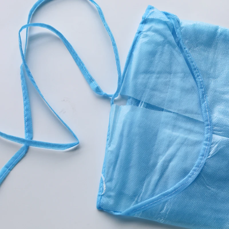 Custom High Quality pp pe isolation gown Breathable Isolation Gown Disposable Blue disposable overall