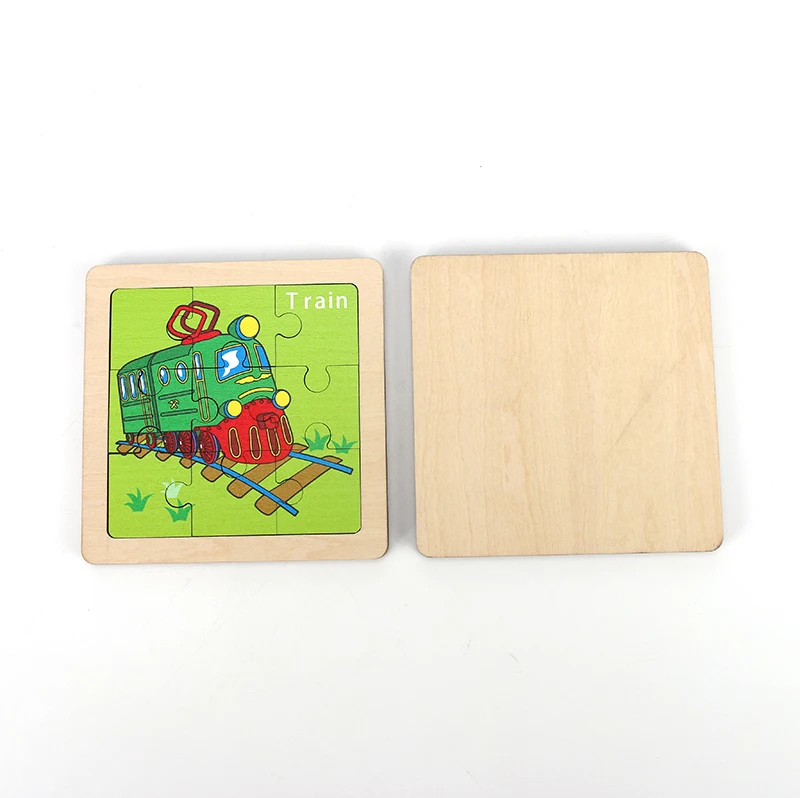 Hot New Products Lovely Train Design Children Baby Puzzle  Wooden Jigsaw Puzzle