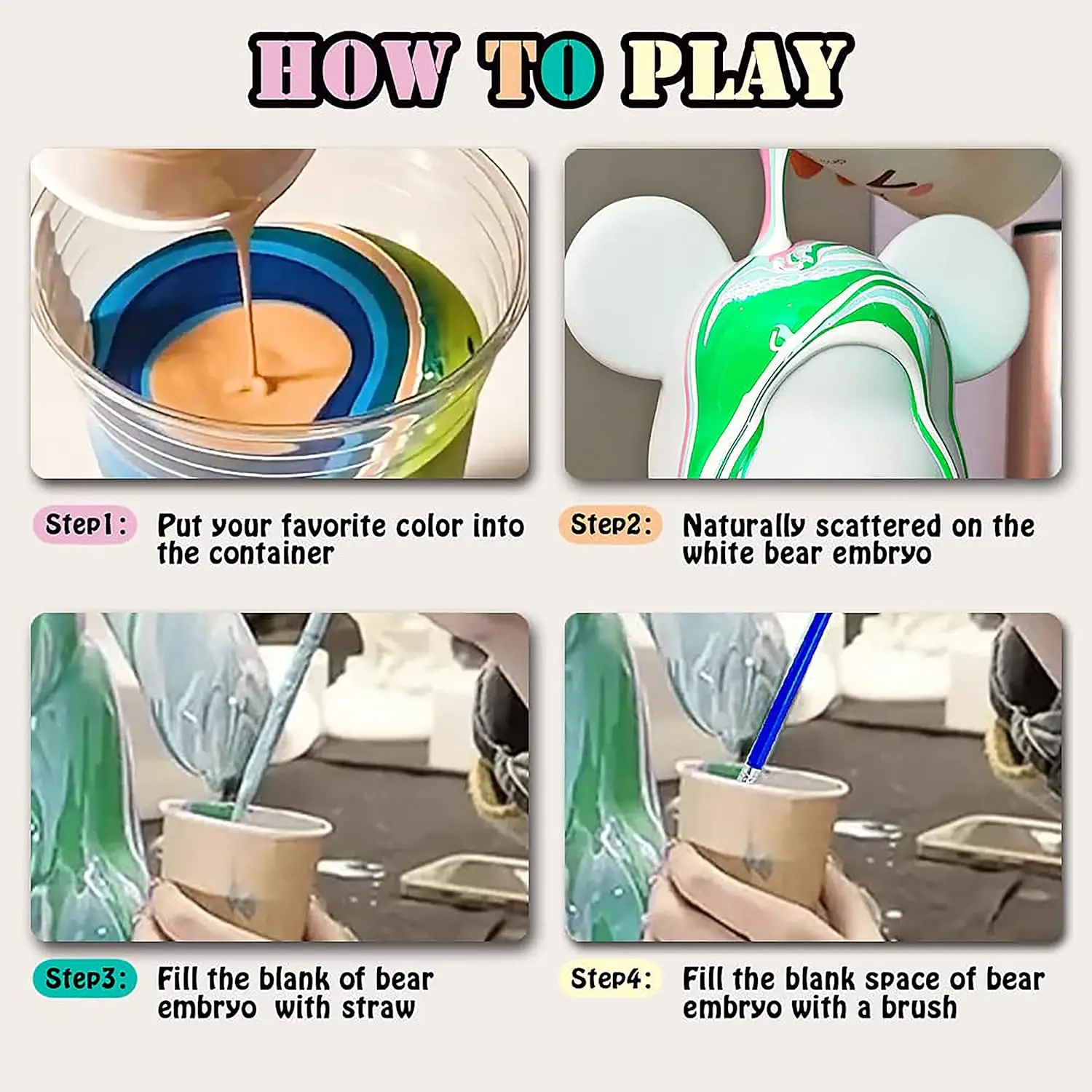 Custom Wholesale Diy Fluid Bear Piggy Bank Home Decoration for Kids and Adults