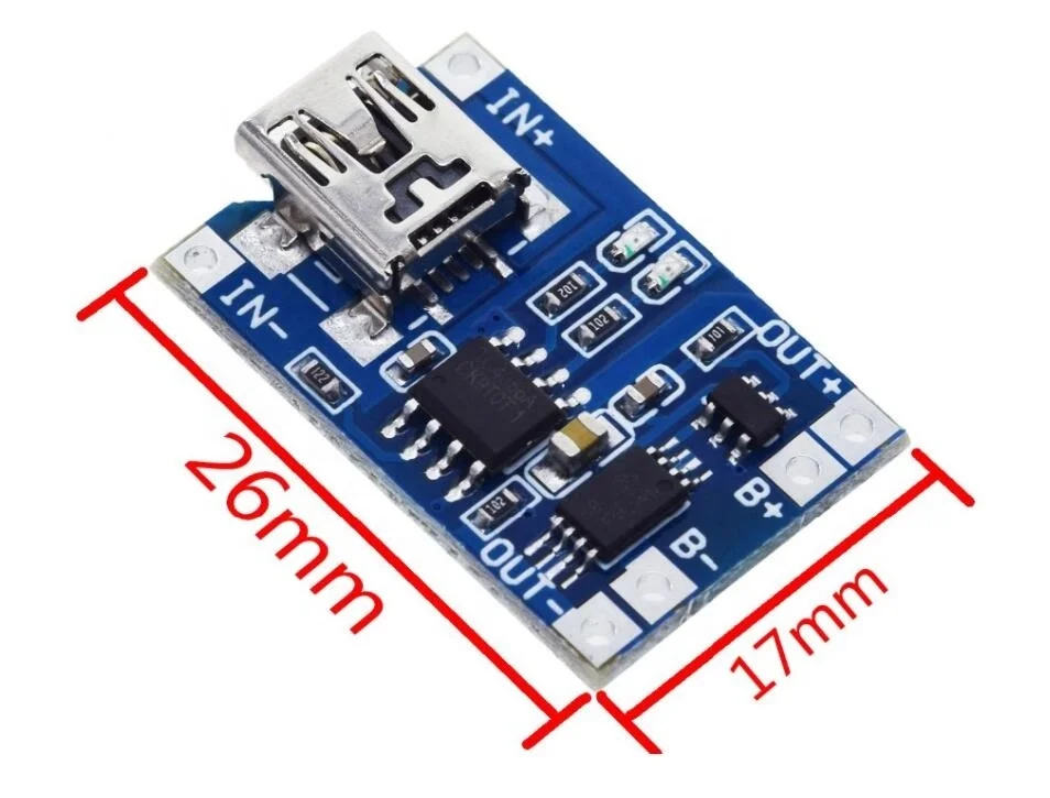 TP4056 1A  lithium battery charging board 18650 charger module with charging protection