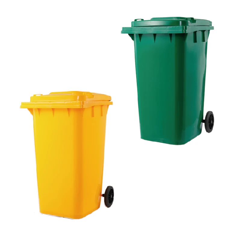 customized plastic rectangular standing trash can high quality handle color customized trash can 240L