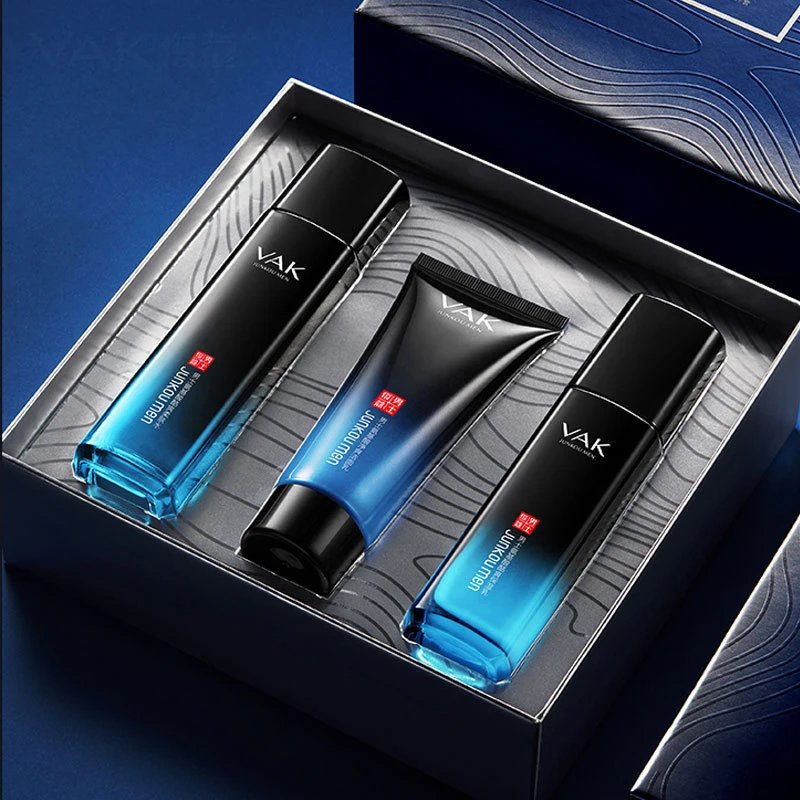 OEM VAK private label men Amino acids men face wash cleanser oil concrol moisturizing acne treatment skin care set for men